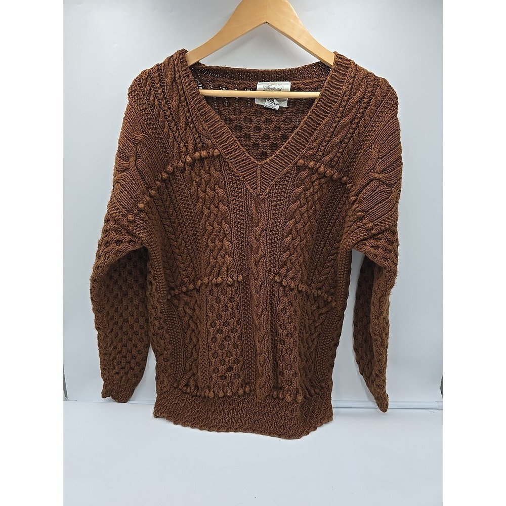 Cie Internationale Express Hand‎ Knitted Chunky XS Colonial Fall Sweater Cottage - Picture 5 of 16